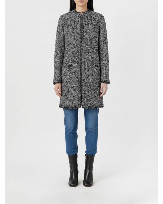 Fabiana Filippi Gray Bouclé Coat