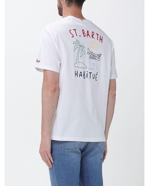 Mc2 Saint Barth White Printed Cotton T-Shirt for men