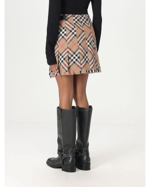 Burberry Black Mini Plaid Skirt Frayed Hem