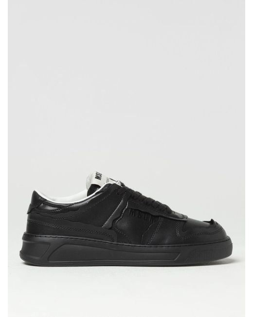 MSGM Black Fantastic Green Sneakers In Recycled Synthetic Leather for men