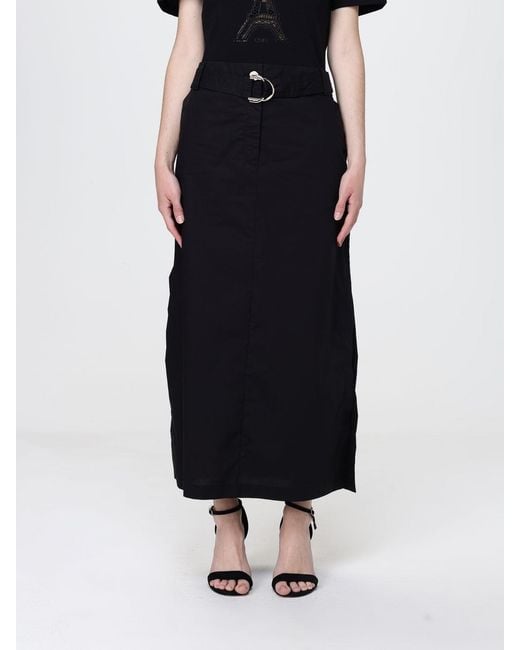 Liu Jo Blue Cotton Midi Skirt