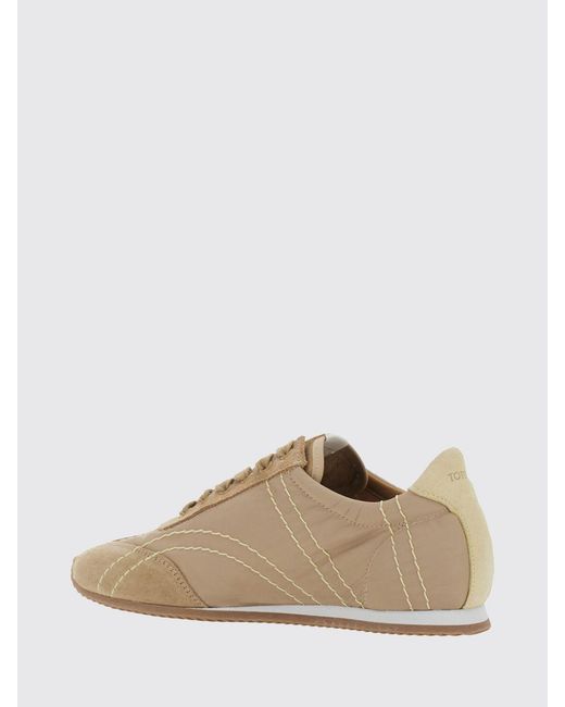 Totême Natural Bicolor Recycled Nylon And Suede Sneakers