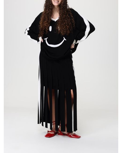 Moschino Couture Black Wool Midi Skirt