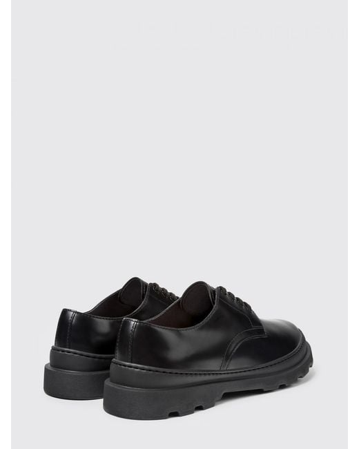 Camper Black Brutus+ Brushed Leather Derby for men