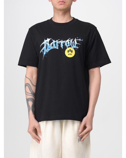 Barrow Black Cotton T-Shirt With Logo for men