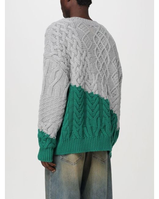 Loewe Green Contrast-embellished Cable-knit Wool Jumper X for men