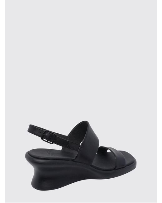 Camper White Louise Leather Wedge Sandals
