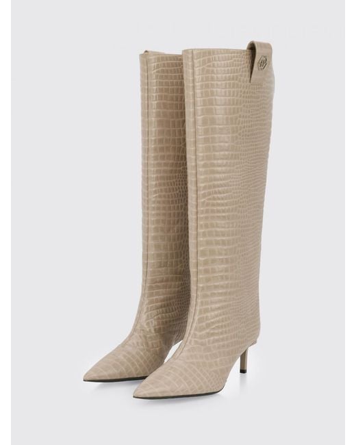 Philipp Plein White Flat Ankle Boot