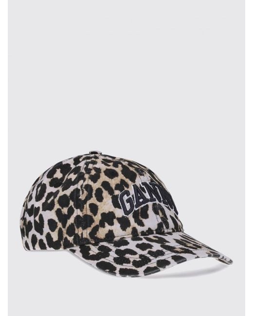 Ganni White Stylish Printed Baseball Cap For Everyday Wear