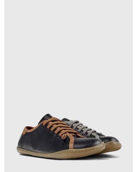 Camper Black Twins Vegetable-Tanned Leather Sneakers