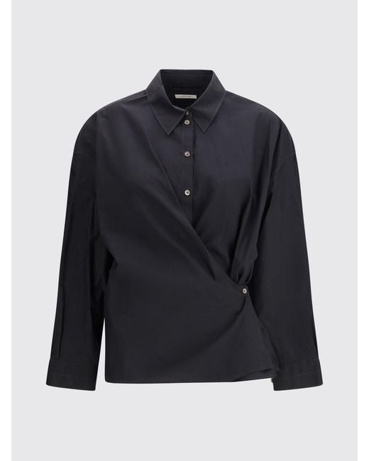 Lemaire Blue Cotton And Silk Shirt