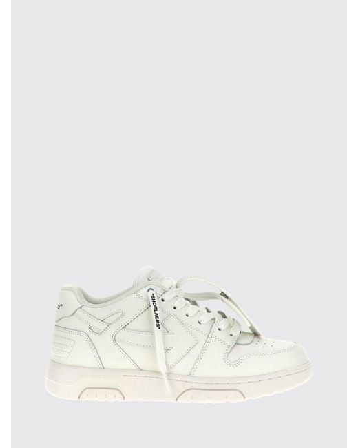 Off-White c/o Virgil Abloh Natural Out Of Office Low-Top Leather Sneakers With Perforated Toe for men