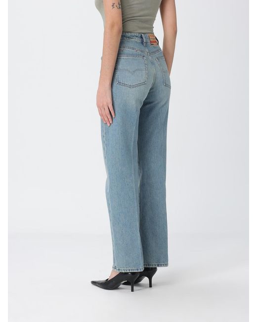 DIESEL Blue Cotton Denim Straight Jeans