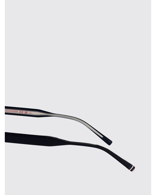 Tommy Hilfiger White Rounded Acetate Sunglasses With Contrasting Logo for men