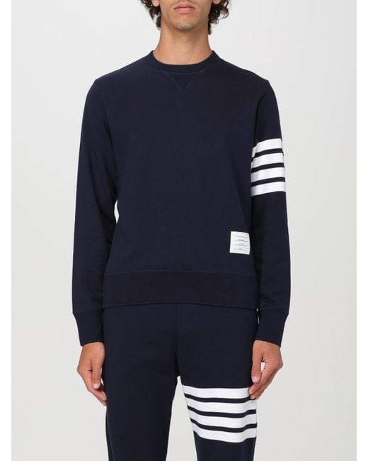 Sudadera De Algodón 4-Bar Thom Browne de hombre de color Blue