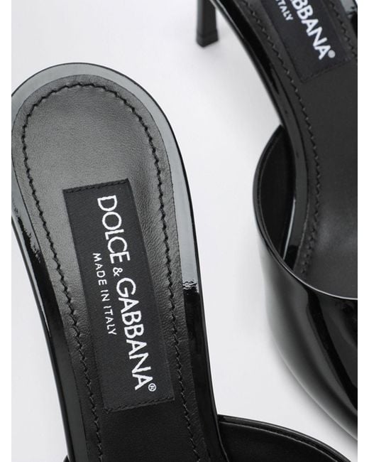 Dolce & Gabbana Black Dolce &Amp Gabbana Keira Patent Leather Mules