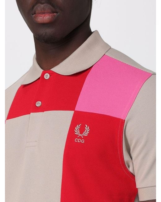 Comme des Garçons Comme Des GarÇ Ons Check Cotton Slim Fit Polo Shirt With Embroidered Logo for men