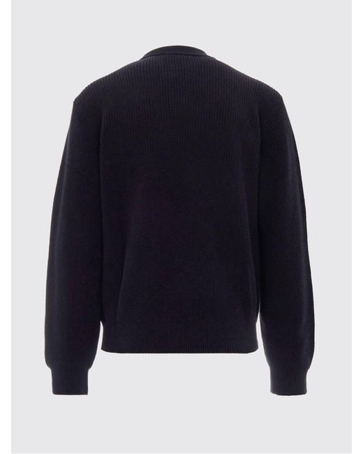 Carhartt Blue Long-Sleeved Cotton Knit Polo With Ribbed Collar for men
