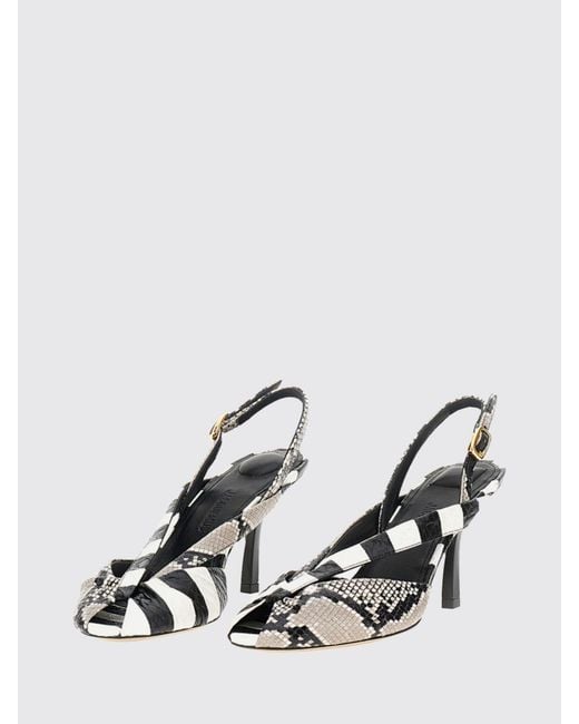 Jacquemus White Python-Print Leather Slingback Sandals With Stiletto Heel