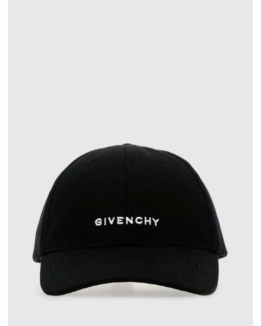 Givenchy Black Cotton Baseball Cap With Logo for men