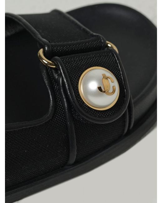 Jimmy Choo Black Flache Sandalen Damen