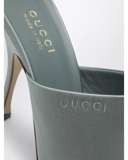 Gucci Gray Satin Mules