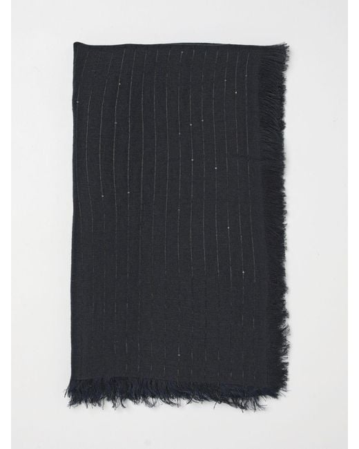 Fabiana Filippi Black Linen And Lurex Scarf
