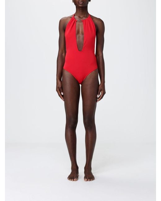 Traje De Baño De Una Pieza Con Logo Metálico EA7 de color Red