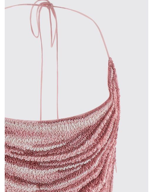 Abito Di Paillettes di Balmain in Pink