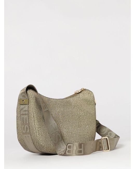 Borbonese Natural Luna Small Op Print Nylon Bag