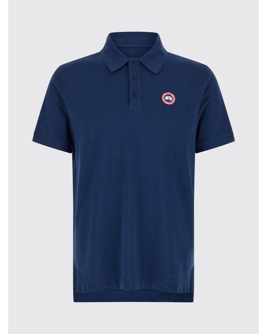 Canada Goose Blue Logo Cotton Polo Shirt for men