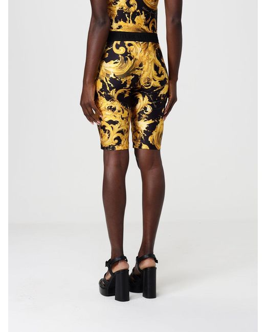 Versace Jeans Couture Yellow Stretch Technical Fabric Shorts