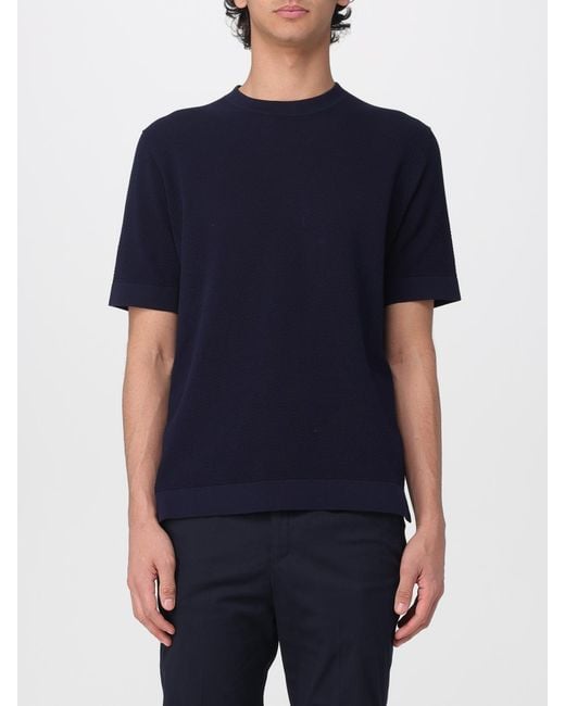 Kangra Blue Cotton Crew Neck Pullover for men
