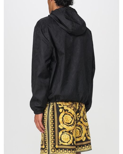 Versace Gray Zip Up Hooded Jacket for men