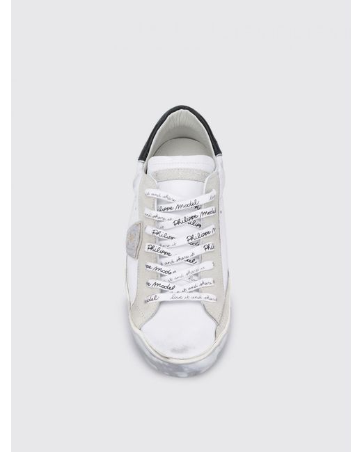 Philippe Model Prlu Sneakers Aus Used-Leder in White für Herren