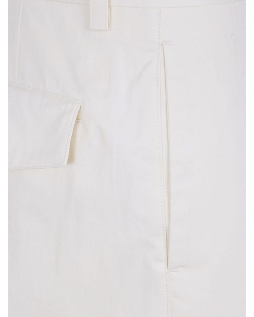 Jil Sander White Cotton Chino Trousers for men