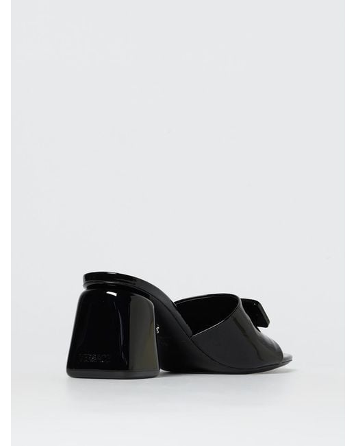 Versace Black Theia Patent Leather Mules