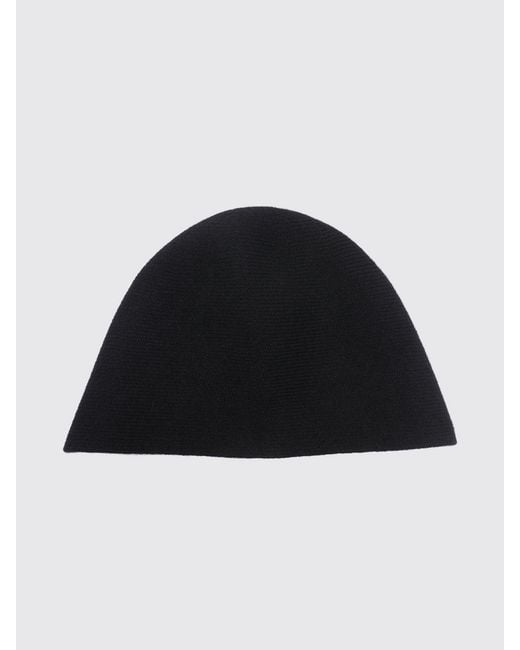 Uma Wang Black Minimalist Pure Cashmere Beanie Hat With A Refined Finish