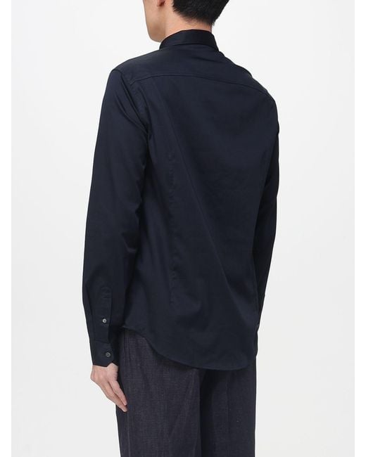 ARMANI EXCHANGE Blue Classic Poplin Shirt for men