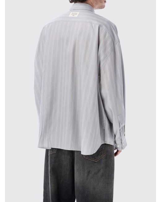 Acne Gray Striped Cotton Casual Shirt for men