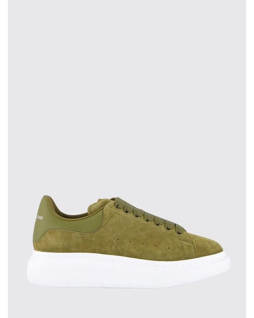 McQueen Green Oversize Suede Sneakers for men