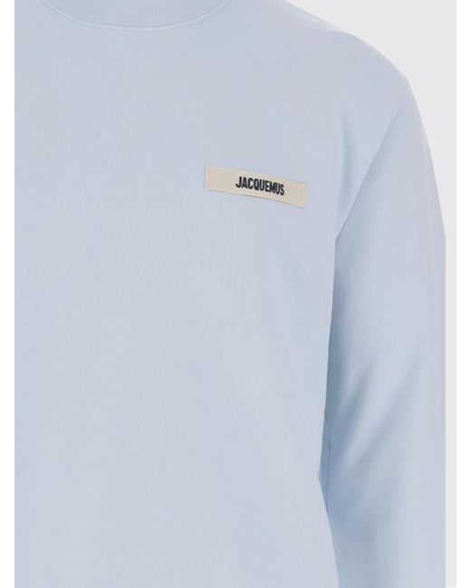 Jacquemus Blue Logo Cotton Crewneck Sweatshirt for men