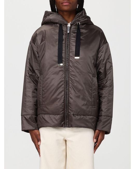 Max Mara Brown Daria Hooded Nylon Puffer Jacket 'S