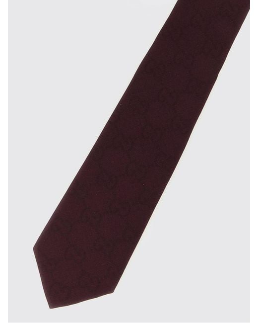 Gucci Purple Gg Jacquard Cotton And Silk Tie for men