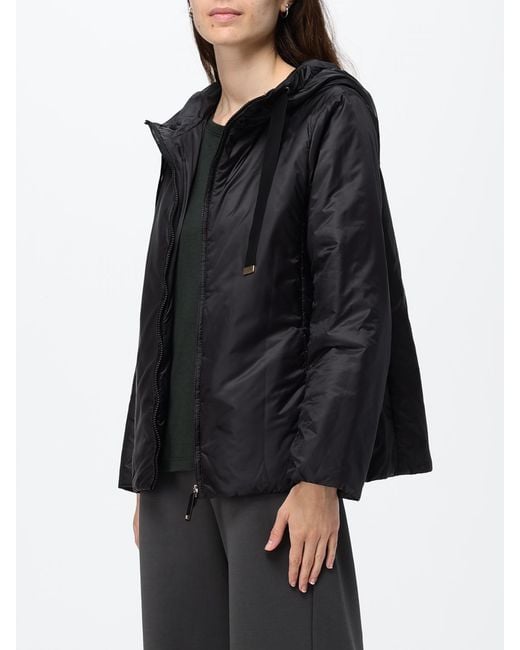 Max Mara Black Hooded Short Windbreaker
