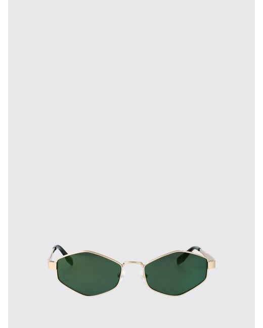 Karl Lagerfeld Green Irregular Shape Metal Sunglasses With Embossed Logo