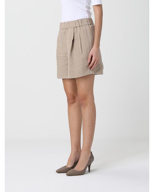 Brunello Cucinelli Natural Linen Blend Shorts