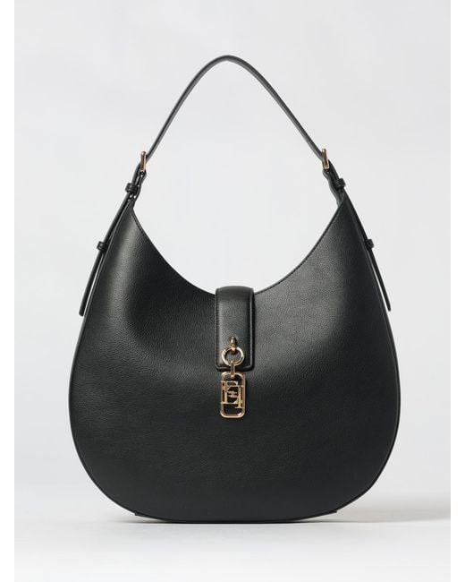 Elisabetta Franchi Black Grained Faux Leather Bag