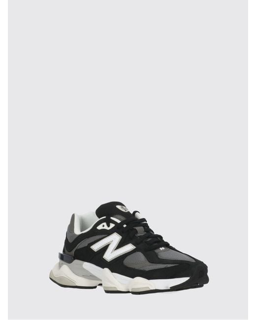 New Balance Black 9060 Nubuck And Mesh Sneakers for men