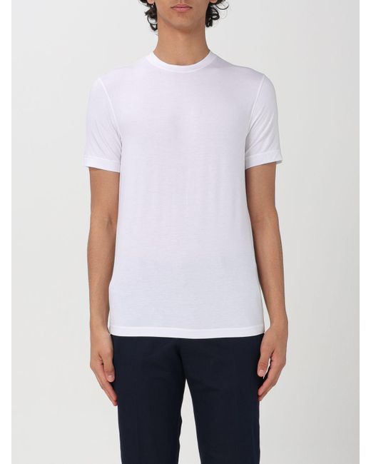 T-shirt in viscosa di Giorgio Armani in White da Uomo